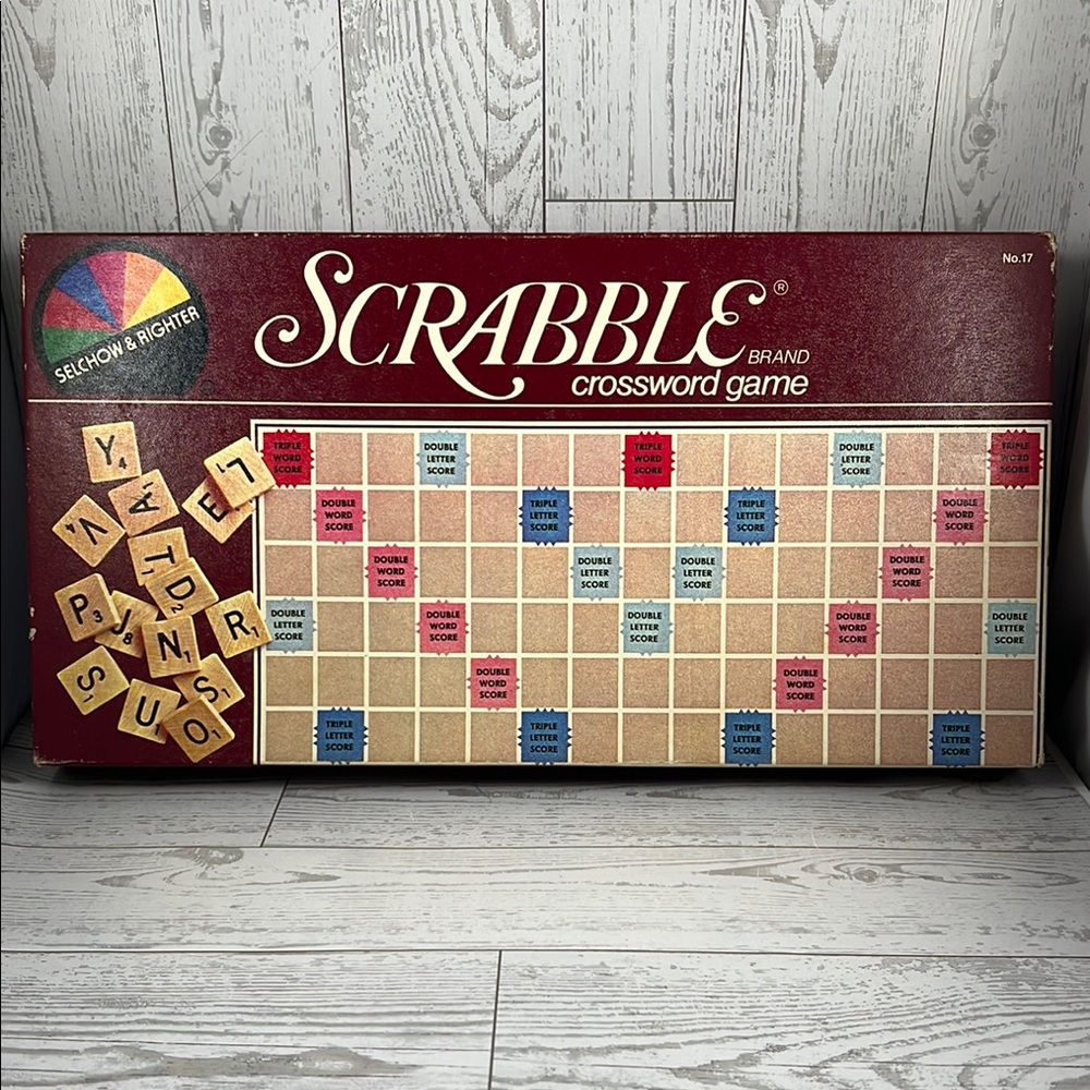 Vintage Scrabble Crossword Game - Classic Brown and Red from 1982